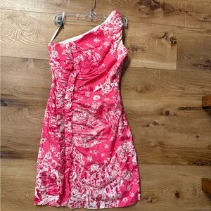 Lilly Pulitzer Vibrant Pink One-Shoulder Dress